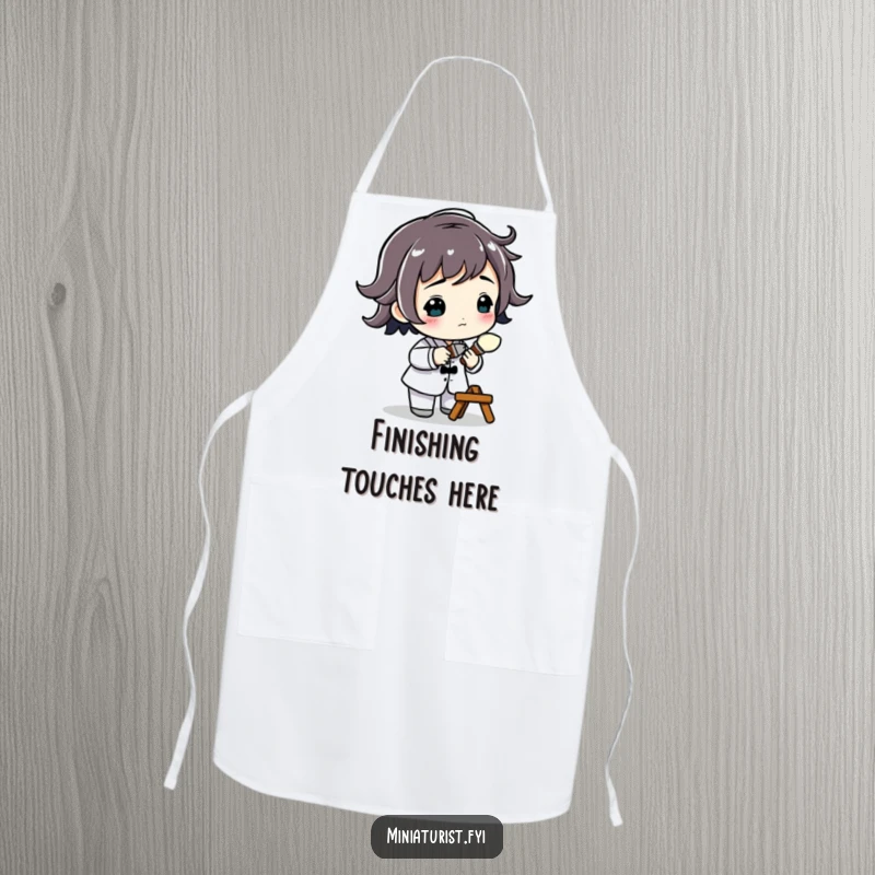 Funny Miniature Artist Apron featuring a small figure with a tiny paintbrush, ideal for protecting clothes during creative activities with a humorous touch.