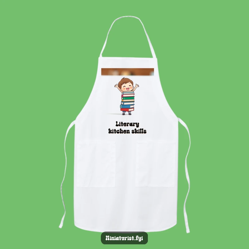 Funny Book Balance Apron: Cook with Knowledge Tiny Style, Hilarious Gift
