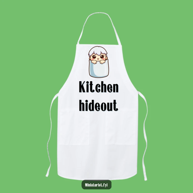 Funny Surprised Thimble Apron: Tiny Character Kitchenware