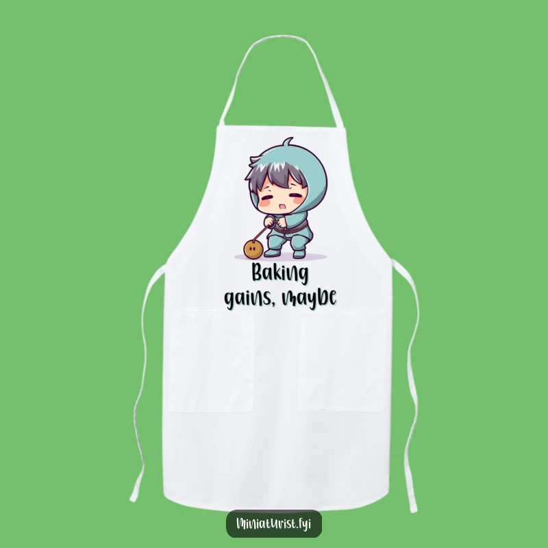 Funny Tiny Weightlifter Apron: Hilarious Kitchen Wear for Strong Laughs