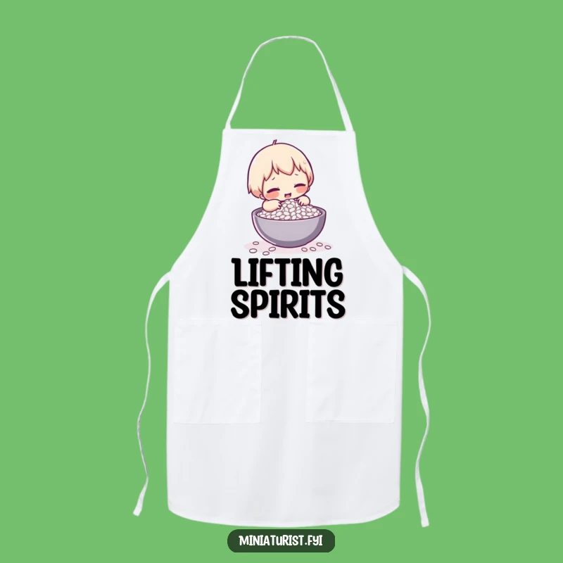 Funny Rice Struggle Apron: Tiny Character's Kitchen Comedy, Hilarious Chef's Funny Gift