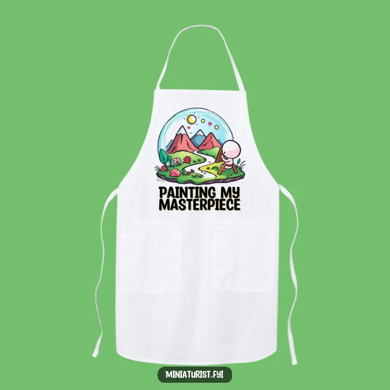 Funny Artist Landscape Apron: Paint with Joy and Vibrant Strokes