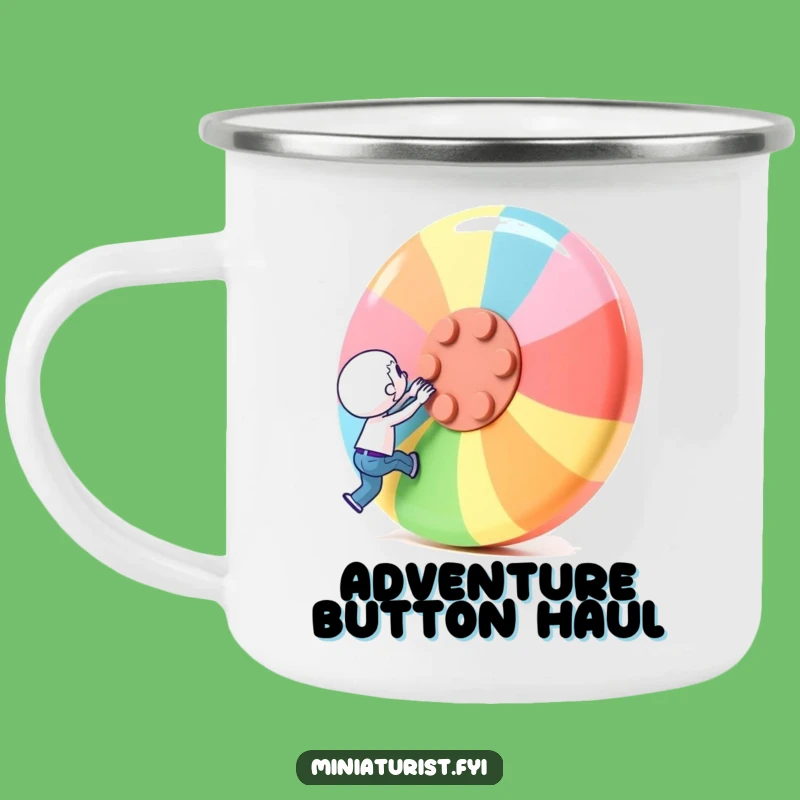 Funny Button Lifter Camping Mug: Tiny Hero Outdoor Gift
