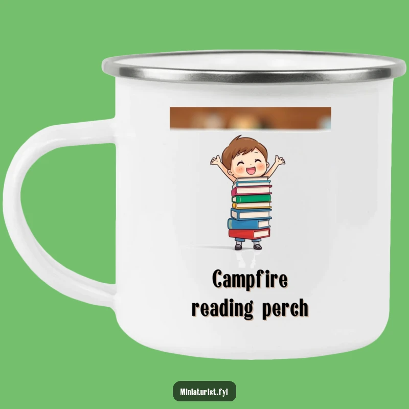 Funny Book Balance Camping Mug: Tiny Reads Big Adventures, Hilarious Outdoor Gift