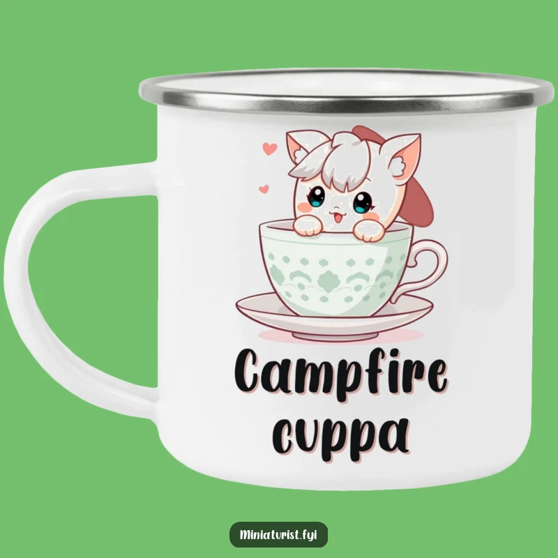 Funny Teacup Peek Camping Mug: Cute Camp Companion - Perfect Funny Gift for Outdoors!