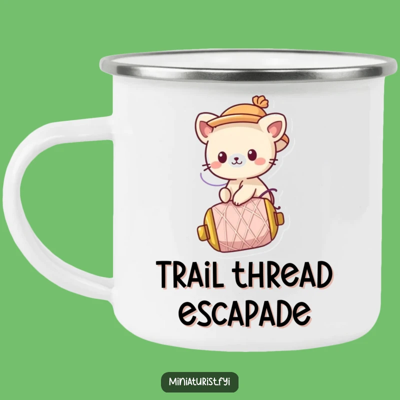 Funny Thread Rider Camping Mug: Tiny Hat Animal Outdoor Gift