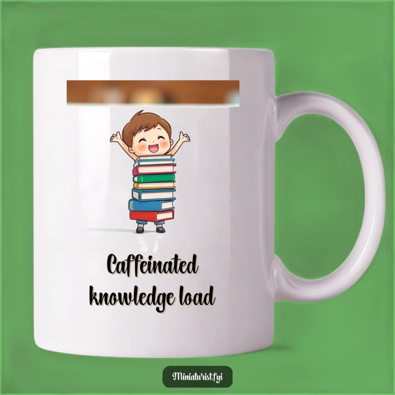 Funny Book Balance Mug: Tiny Scholar's Joy, Perfect Humorous Gift