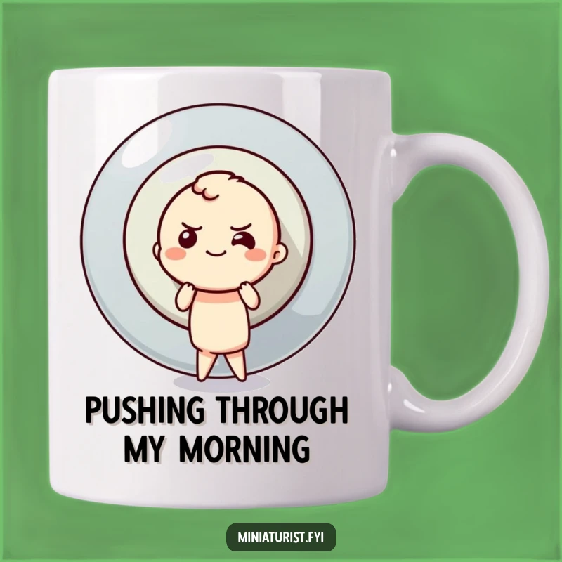 Funny Button Pusher Mug: Determined Effort, Epic Task, Perfect Funny Gift