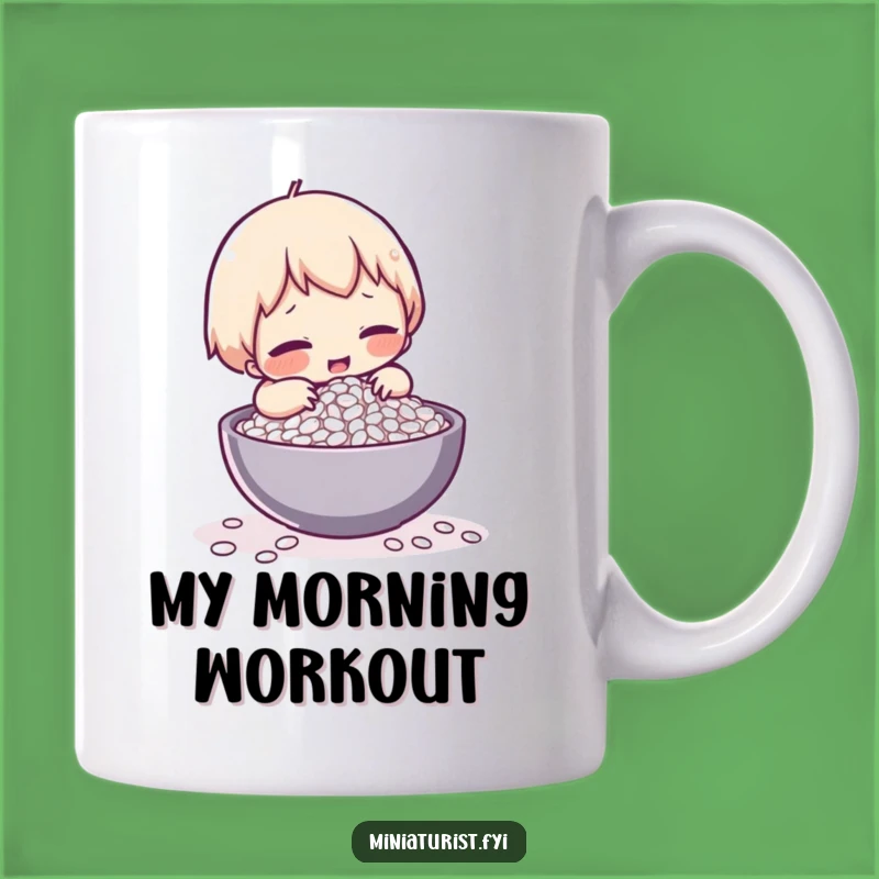 Funny Rice Struggle Mug: Tiny Hero's Epic Quest for a Grain, Perfect Funny Gift