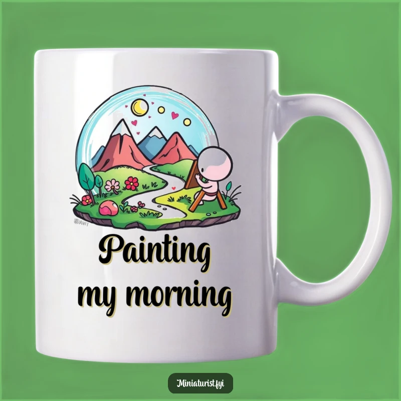 Funny Artist Landscape Mug: Tiny Painter Creating Big Smiles
