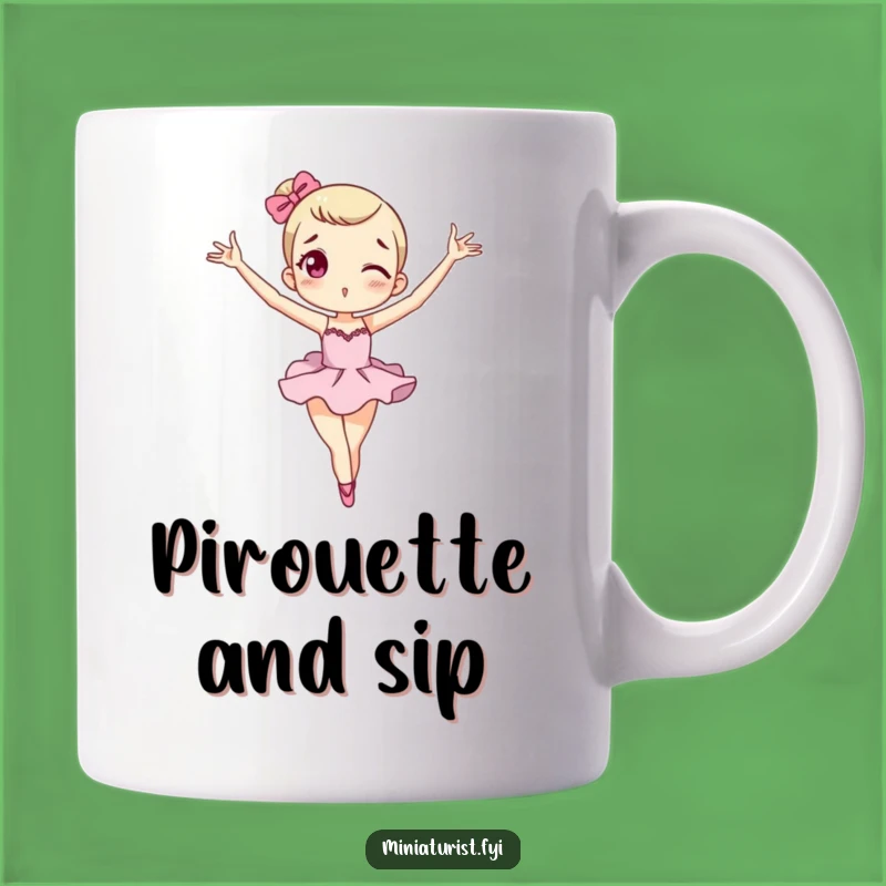 Funny Ballet Macaron Mug: Tiny Dancer Exaggerated Pose Funny Gift