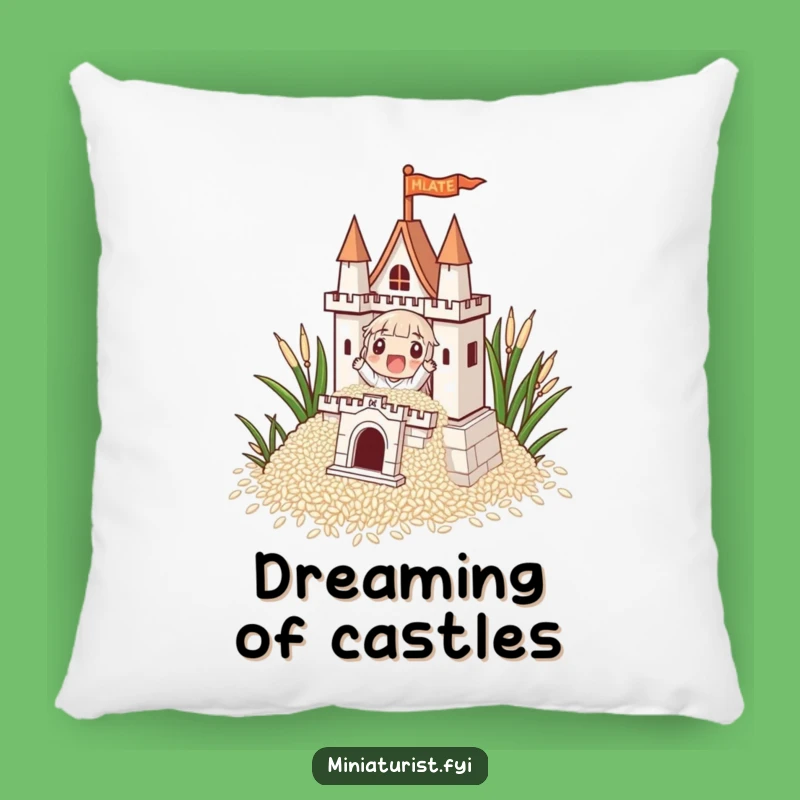 Funny Rice Castle Builder Pillow: Cozy Comfort for Big Dreamers