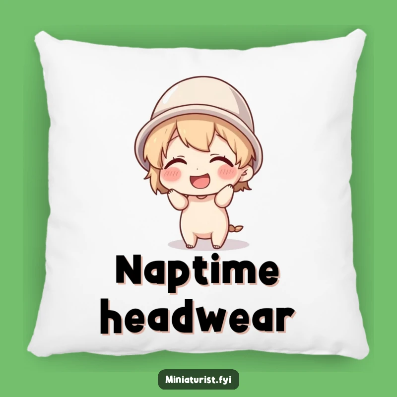 Funny Thimble Hat Pillow: Cozy Comfort with a Tiny Character's Giggles!