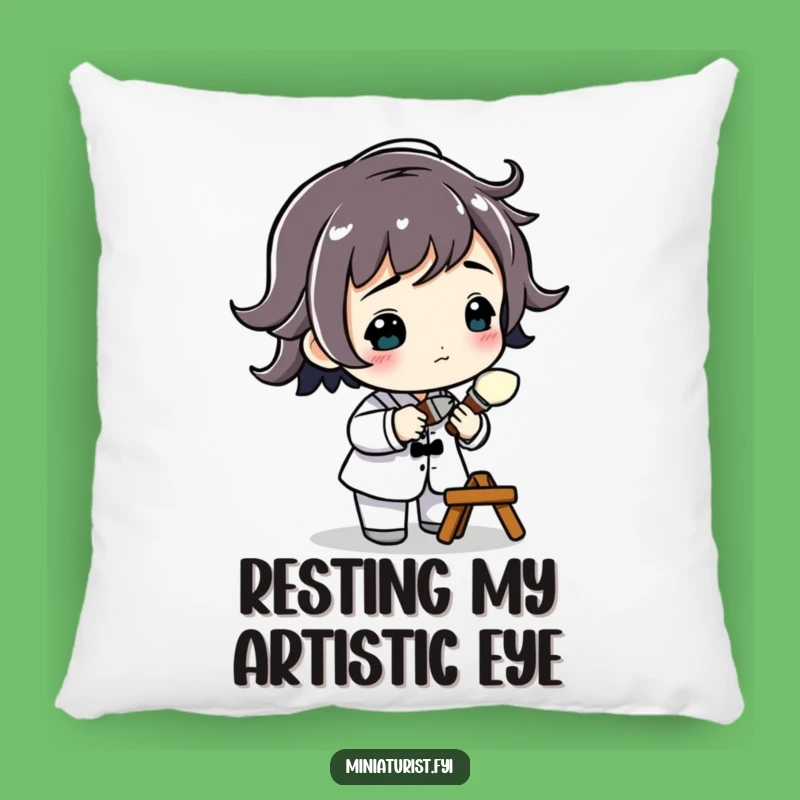 Funny Miniature Artist Pillow: Cozy Comfort for Creators, Gift!