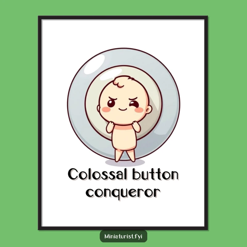 Funny Button Pusher Digital Art: Motivational Decor, Instant Effort, Funny Gift