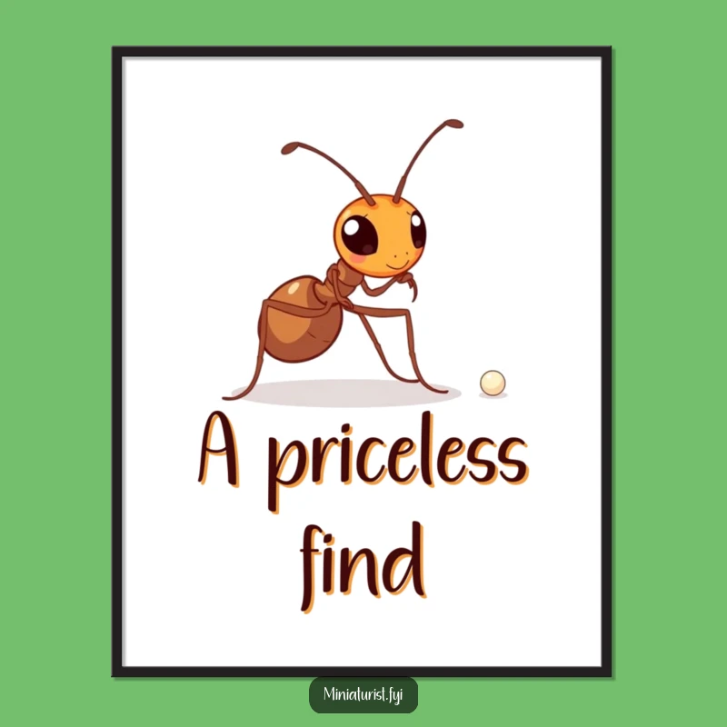 Funny Determined Ant Pearl Print - Instant Inspirational Decor Gift