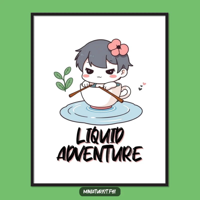 Funny Determined Mini Digital Art Teacup Voyage Decor