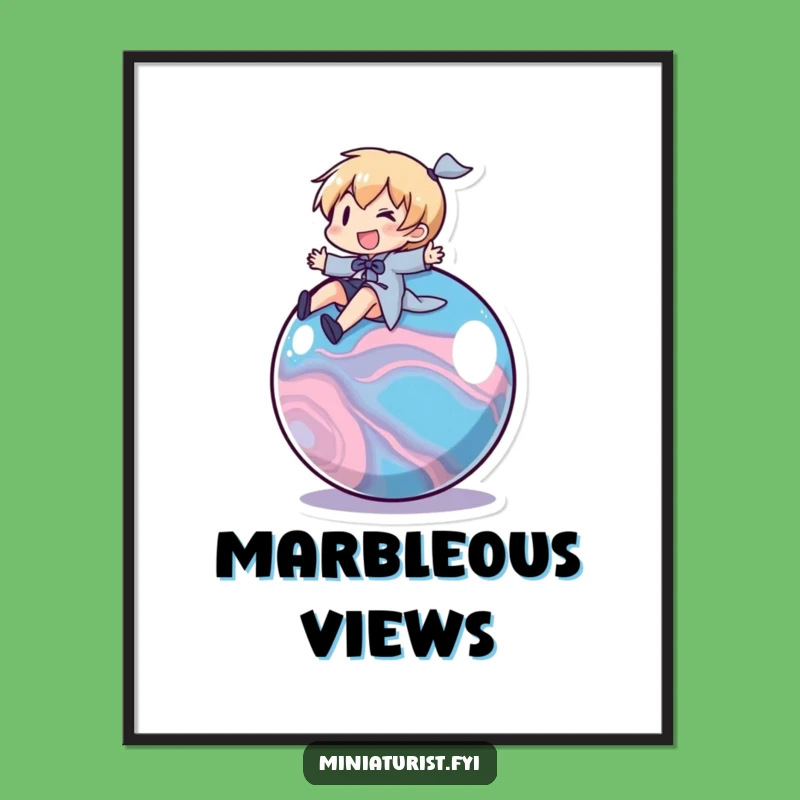 Funny Marble Rider Digital Art: Instant Adventure Decor - A Perfect Funny Gift!