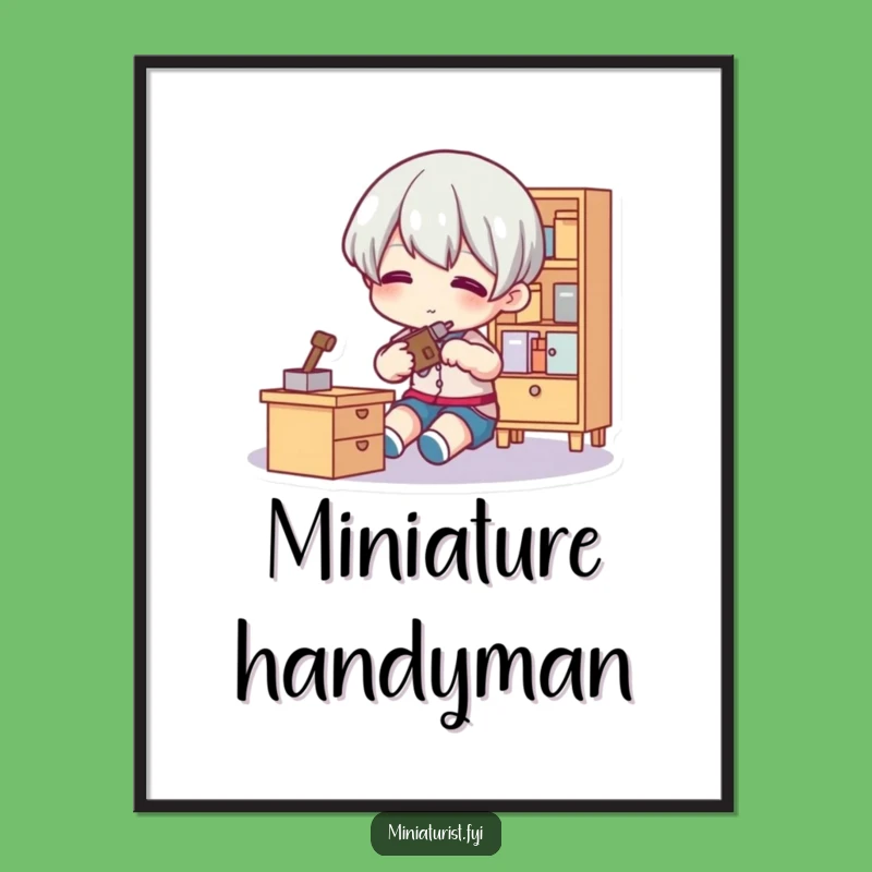 Funny Tiny Fixer Digital Art: Instant Handy Humor, Perfect Gift!