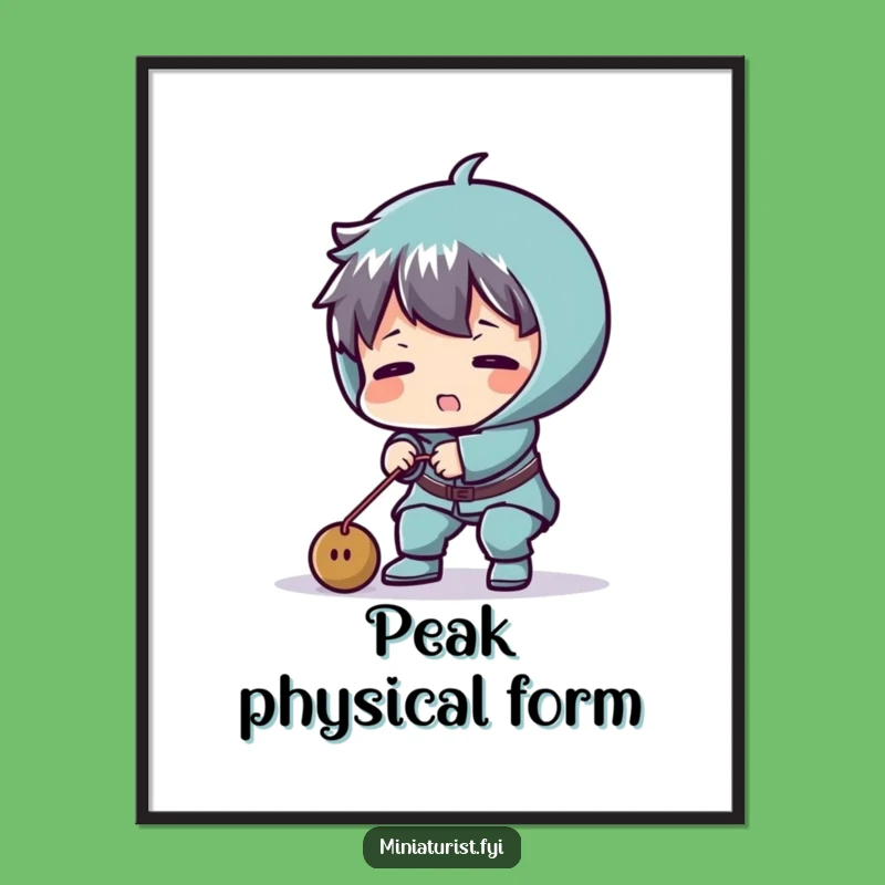 Funny Tiny Weightlifter Digital Art: Hilarious Decor for Laughing Spaces