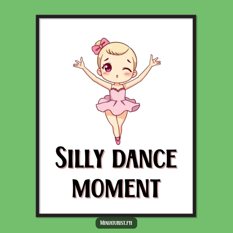 Funny Ballet Macaron Digital Art: Tiny Dancer Humorous Decor