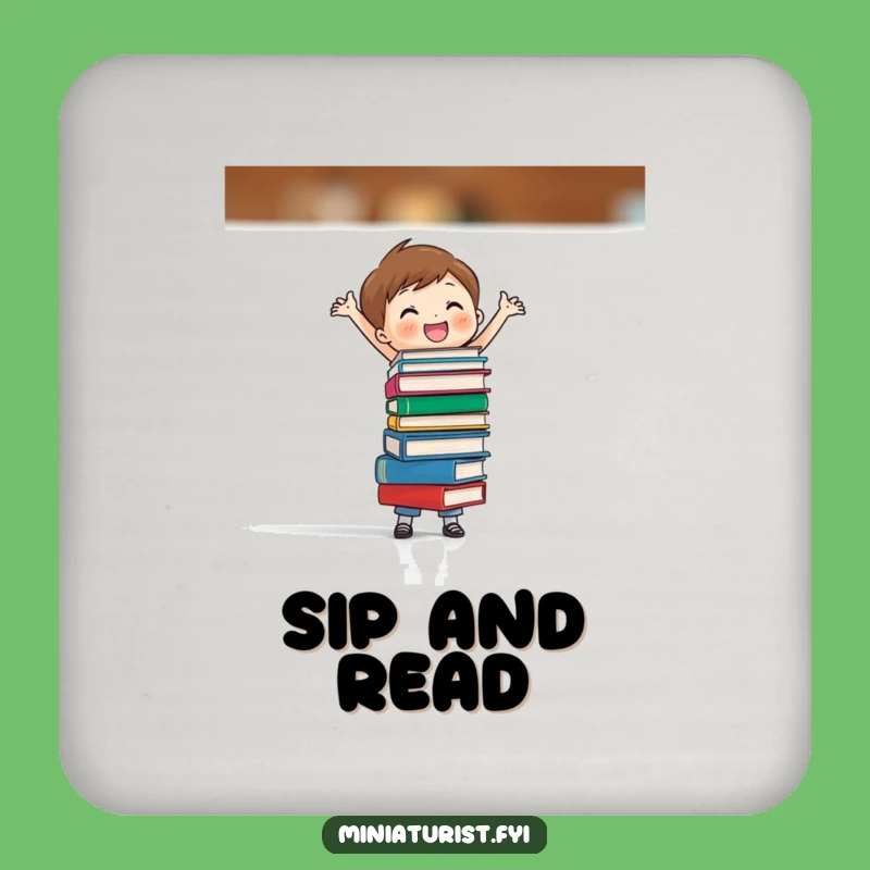 Funny Book Balance Coaster: Protect Surfaces Tiny Scholar Style, Hilarious Gift