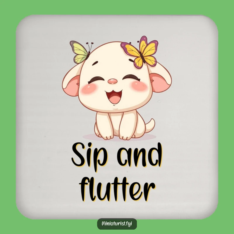 Funny Butterfly Coaster: Mini Character Laughing, Perfect Funny Gift for Tables