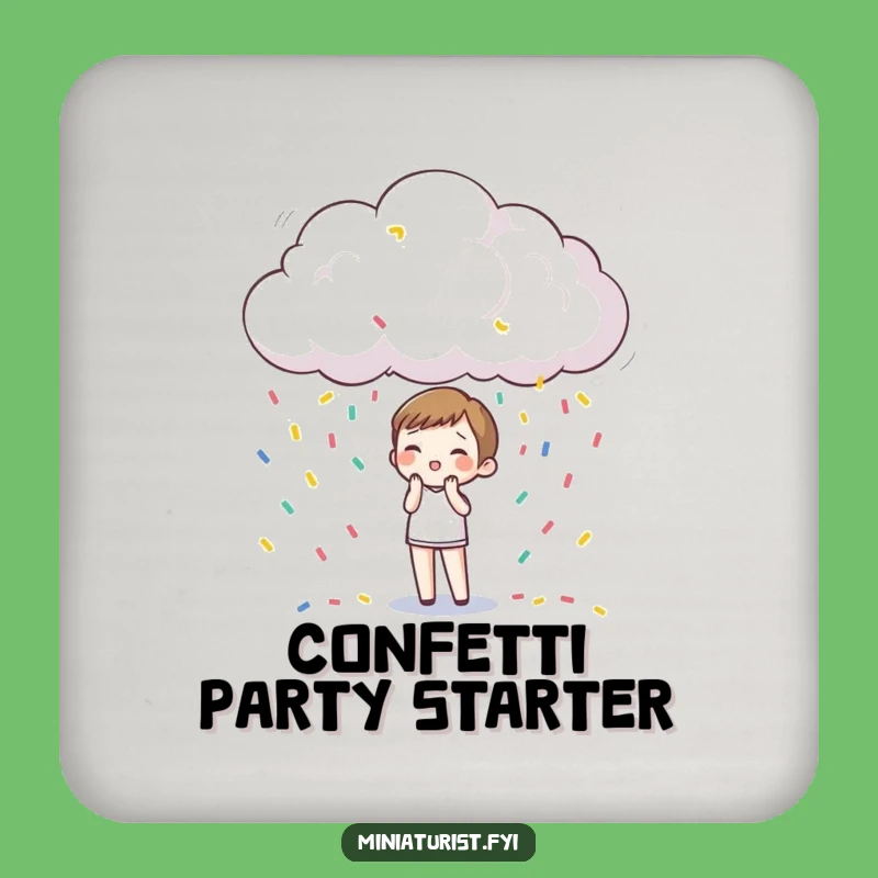 Funny Confetti Rain Coaster: Protect Surfaces with Tiny Surprise Charm