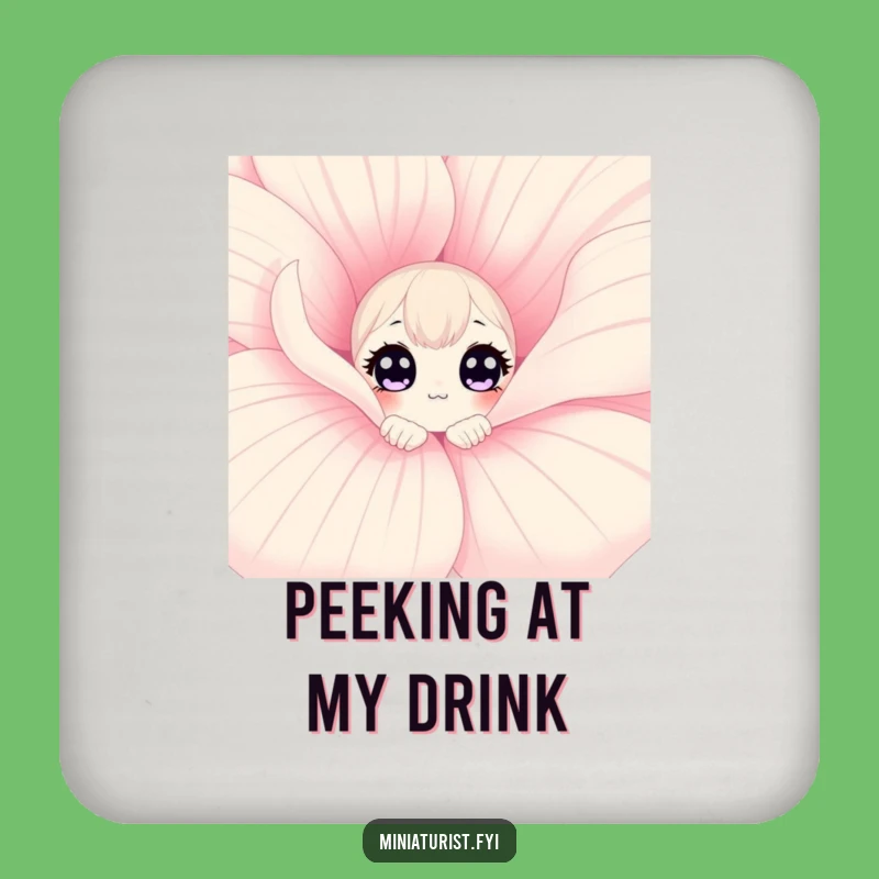 Funny Curious Flower Drink Coaster: Protect Surfaces with Whimsy, Funny Gift