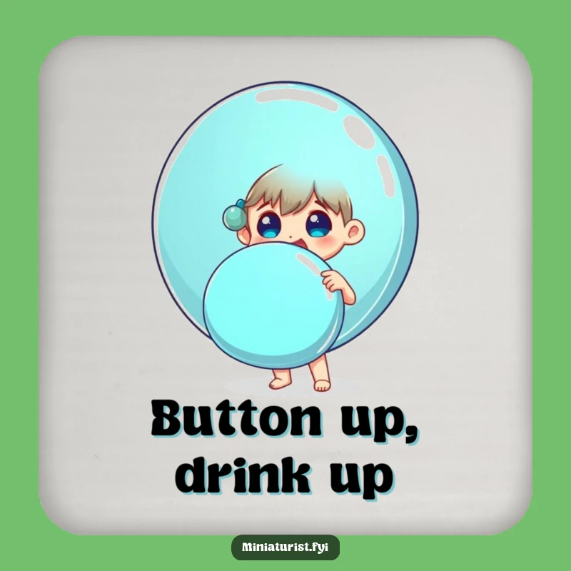 Funny Delighted Person Coaster Protect Your Table Joyfully