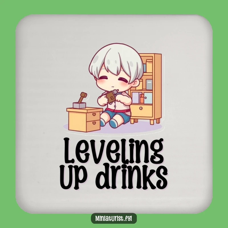 Funny Tiny Fixer Coaster: Protect Surfaces with Miniature Humor, Gift!