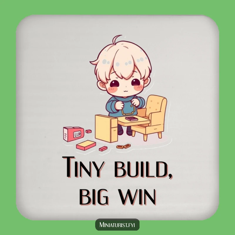 Funny Tiny Furniture Assembler Coaster: Hilarious Protection for Your Surfaces