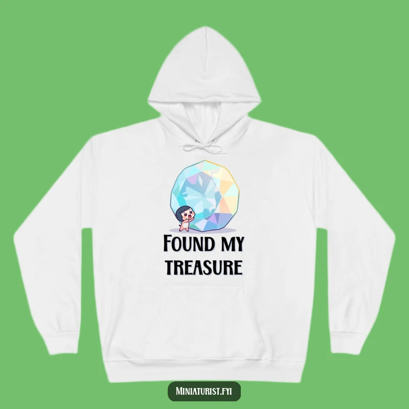 Funny Gemstone Discovery Hoodie: Cozy Up with Tiny Character's Awe-Inspiring Find!
