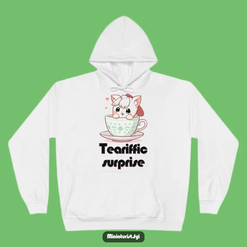 Funny Teacup Peek Hoodie: Cozy Cuteness Inside - A Perfect Funny Gift for Chilly Days!