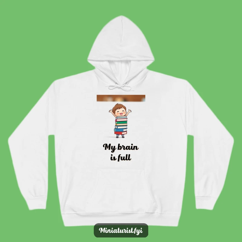 Funny Book Balance Hoodie: Cozy Tiny Scholar Comfort, Perfect Humorous Gift