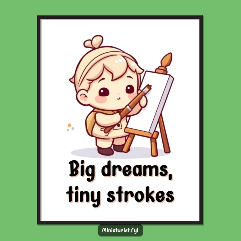 Funny Free Printable Wall Art: Mini Artist Painting Dot, Humorous Downloadable Decor