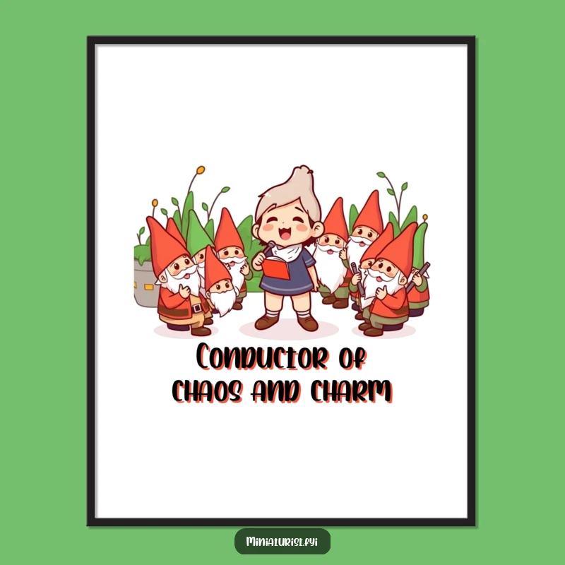 Free Printable Wall Art: Funny Gnome Conductor, Hilarious DIY Downloadable Art for Home Decor