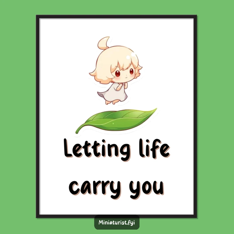 Funny Free Printable Wall Art: Breezy Leaf Rider Character - Whimsical Downloadable Decor