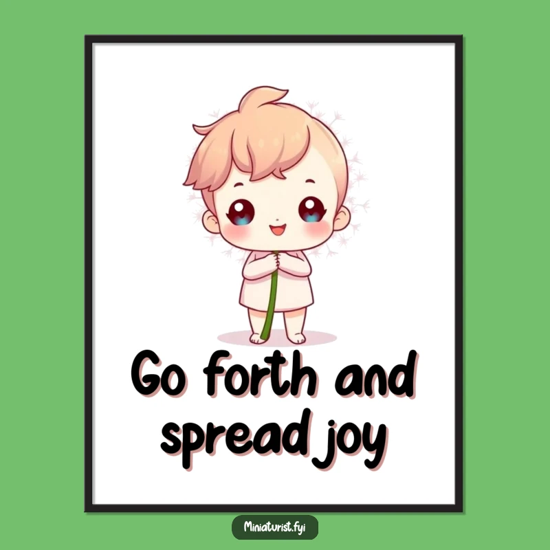 Funny Free Printable Wall Art: Proud Dandelion Character, Downloadable Decor