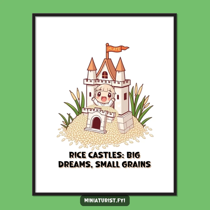Free Printable Wall Art: Tiny Builder Macaron Rice Castle Art Downloadable