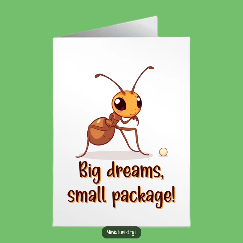 Free Printable Birthday Card: Determined Ant Carrying Pearl For Your Big Day