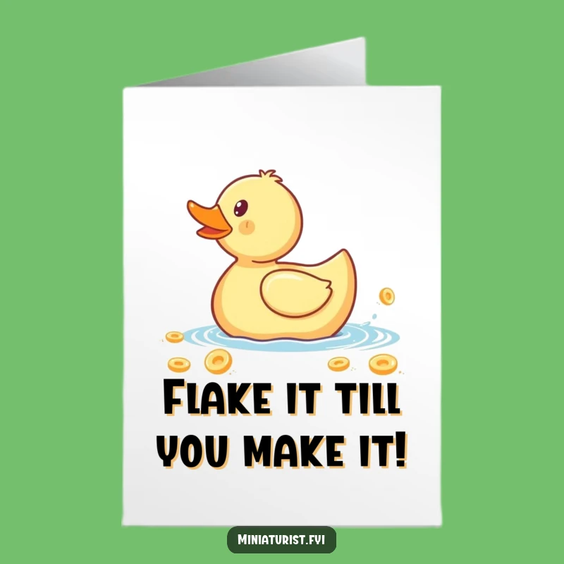 Free Printable Funny Birthday Card: Tiny Duck Flake Chaos, Hilarious Downloadable Gift