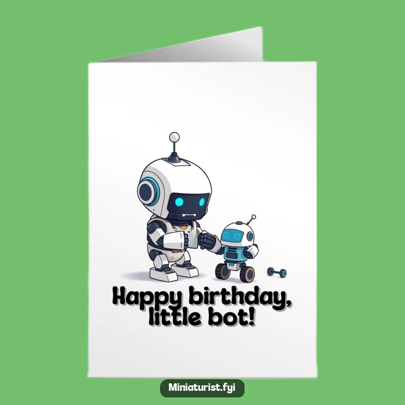 Free Printable Birthday Card: Robot Builder, Funny Downloadable Gift for Techies