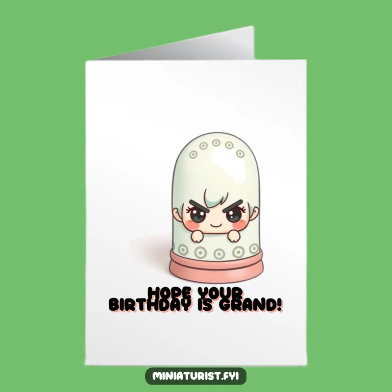 Free Printable Birthday Card: Mischievous Figure & Thimble - Funny Downloadable Secret Gift!