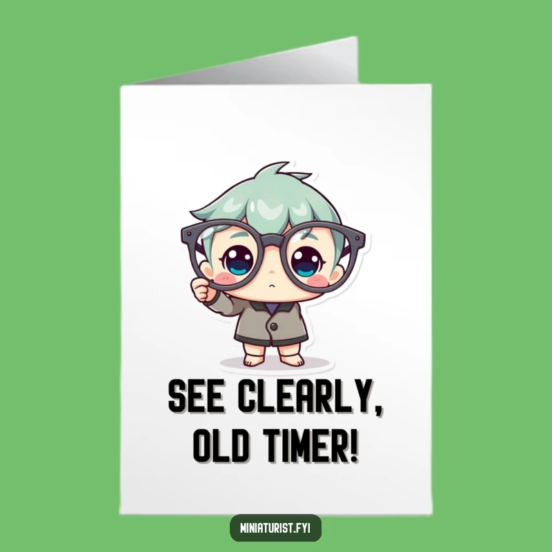 Free Printable Birthday Card: Giant Specs Polishing, Funny DIY Downloadable Gift for Clearer Wishes
