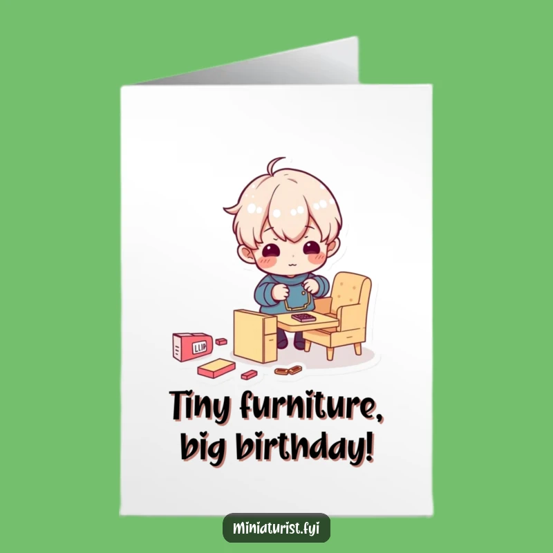 Funny Free Printable Birthday Card: Tiny Furniture Builder, Hilarious DIY Downloadable Gift