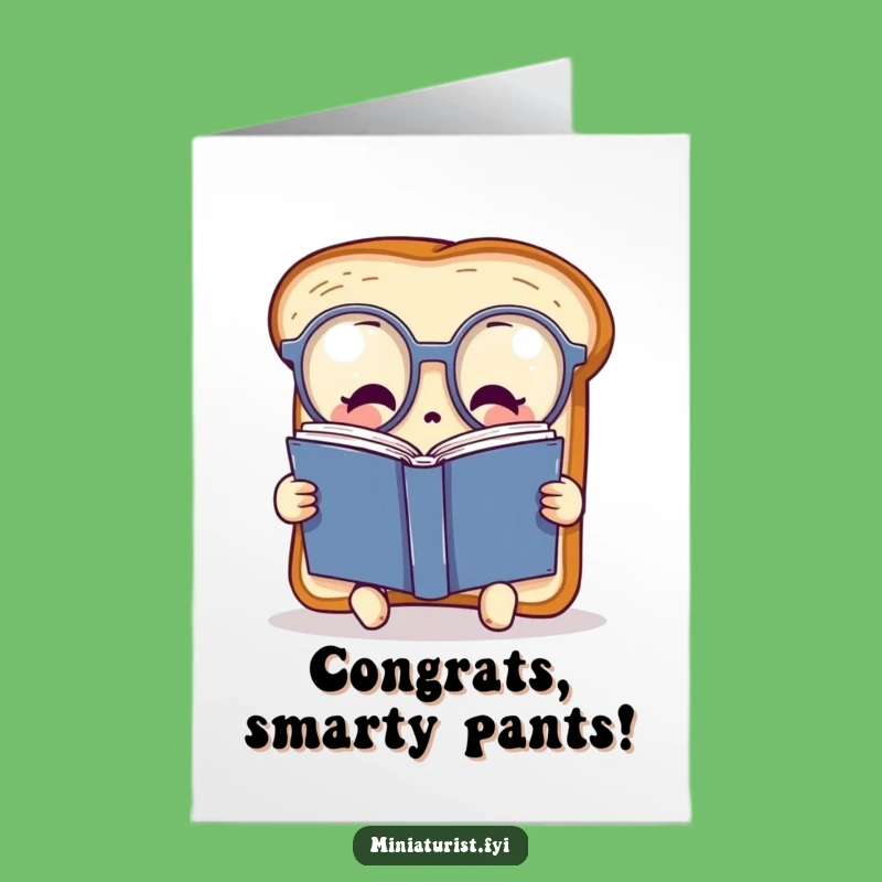 Free Printable Bookish Toast Congrats Card: Smart Achievement, Hilarious Downloadable Art!