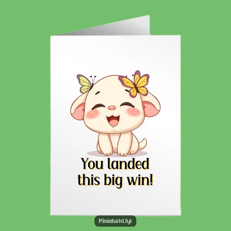 Free Printable Congrats Card: Butterfly Nose Character - Delightful Downloadable Gift