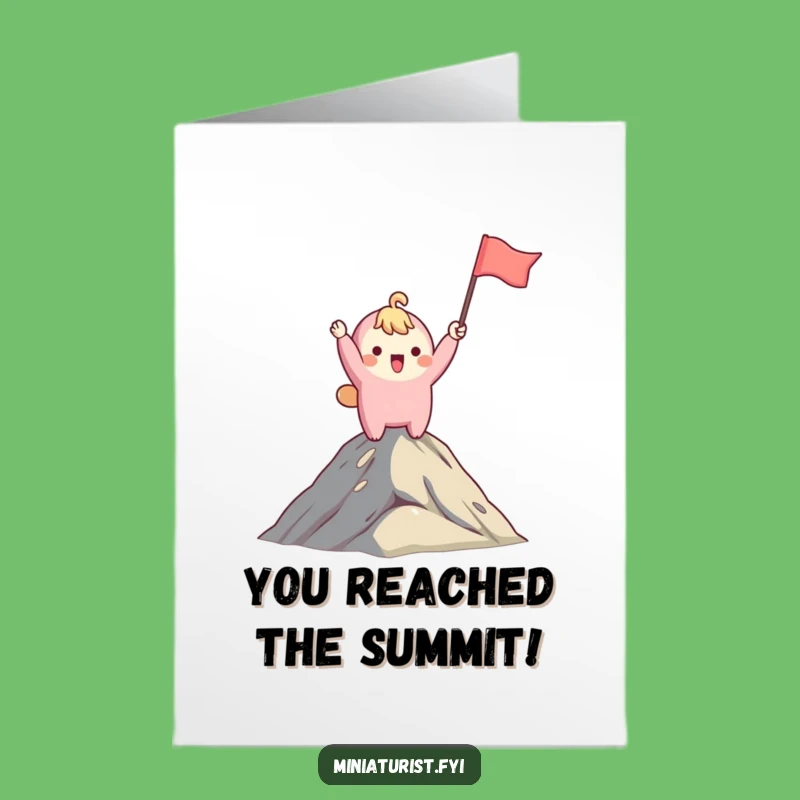 Free Printable Congrats Card: Cheerful Flag Character - Funny Downloadable Success Gift