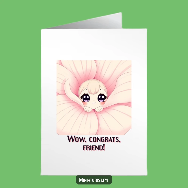 Free Printable Congrats Card: Flower Peek for Your Wonderful News